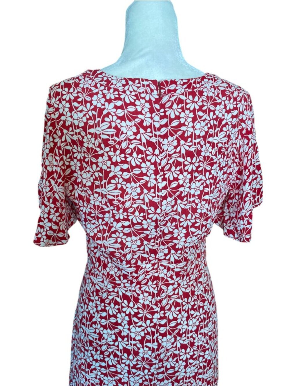 Brooks Brothers Red Fleece White Floral Flutter-Sleeve V-Neck Dress SZ 10 - Picture 3 of 10